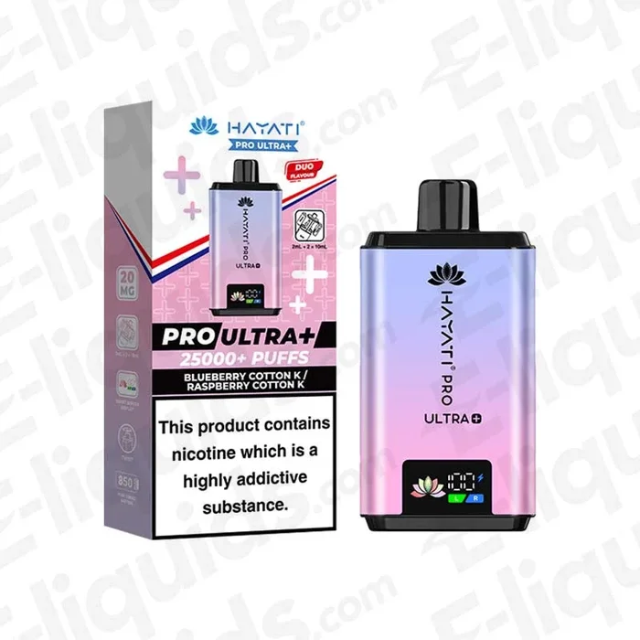 Hayati Pro Ultra+ 25K Blueberry Cotton K / Raspberry Cotton K Prefilled Pod Kit