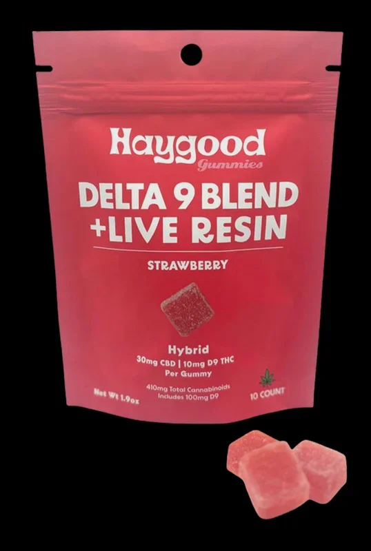 Haygood Farms D9 THC Live Resin 3:1 Gummies – Hybrid – Strawberry