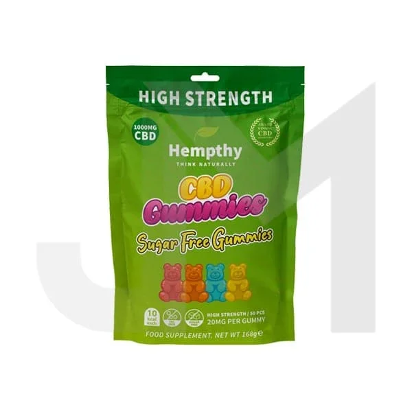 Hempthy 1000mg CBD Sugar Free Gummies – 50 Pieces