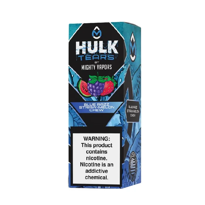 Hulk Tears Blue Razz Straw Melon Chew | Mighty Vapors Hulk Tears Salts | 30mL