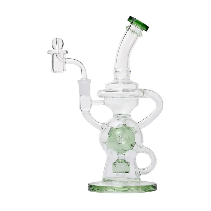 Human Grade 10″ Swiss Rig Glass Recycler Water Pipe
