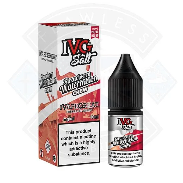 I VG Salt Strawberry Watermelon Chew 10mg 10ml TPD Compliant e-liquid