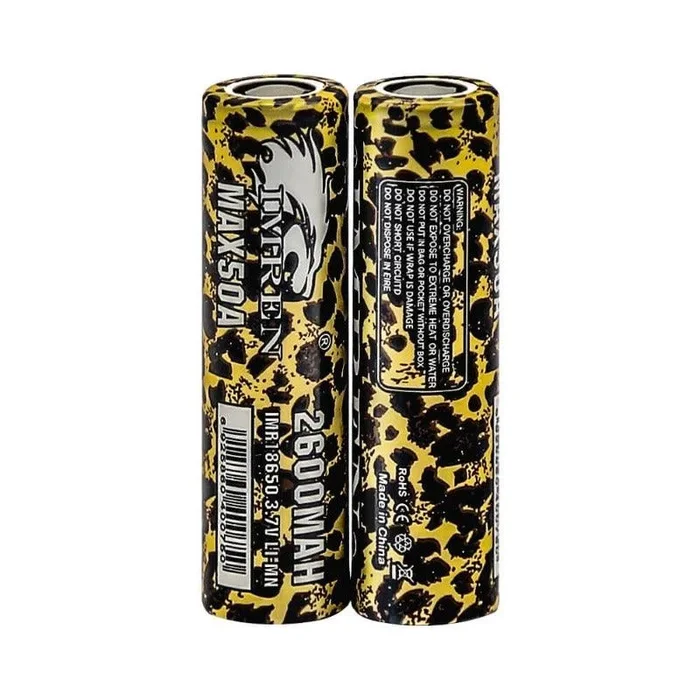 IMREN 18650 2600mAh 50A Rechargeable Lithium Battery | 2pcs/Pack