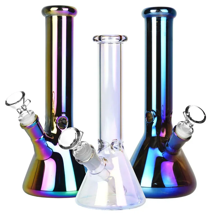 Iridescent Beaker Water Pipe | 10″ | 14mm F