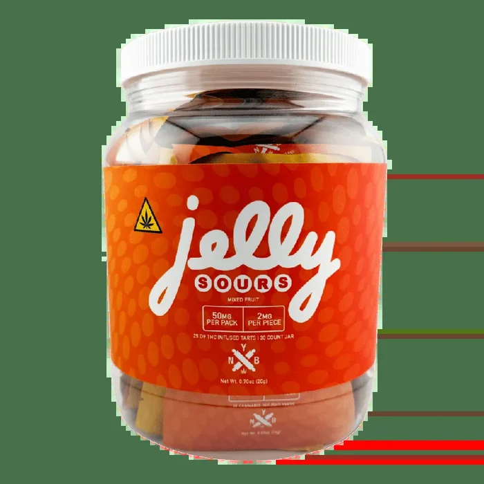 JELLY SWEET & SOUR TARTS D9 THC INFUSED TARTS (50MG PER PACK | 30 PACK JAR)