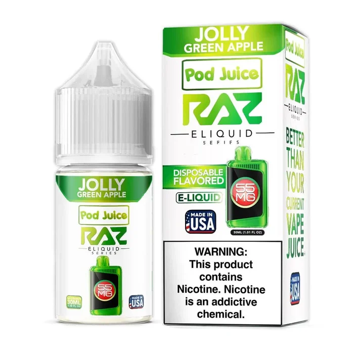 Jolly Green Apple SALT – Pod Juice x Raz E-Liquid – 30mL