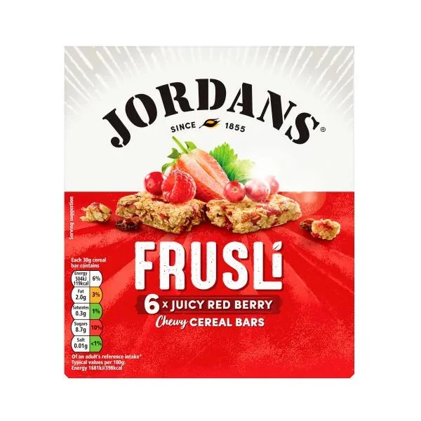 Jordans Frusli Juicy Red Berries 6x30g
