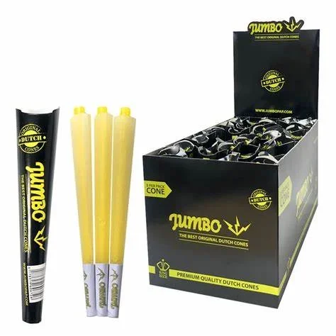 Jumbo Cones King Size 3 Pack, Black – Box of 32 Packs