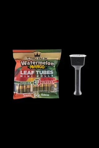 King Palm Mini Watermelon Mango Flavored Pre Roll Palm Leaf Tubes With Funnel – 25 Pack