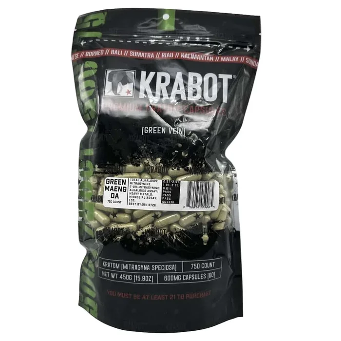 KRABOT GREEN MAENG DA 750CT PREMIUM KRATOM CAPSULES