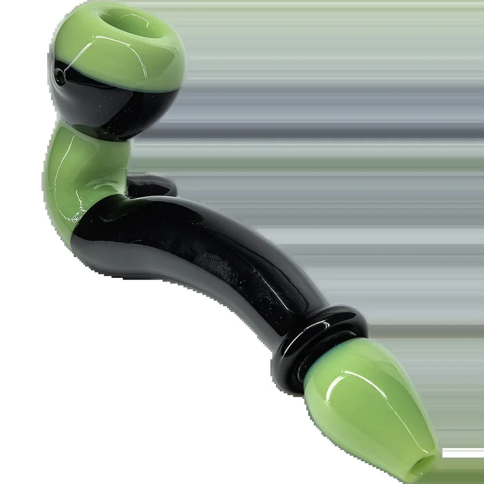 LA Pipes “Alien Locks” Green n Black Sherlock Pipe
