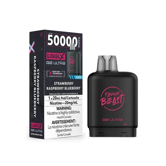Level X G2 Ultra Pod – Flavour Beast – Strawberry Raspberry Blueberry Iced (AB)