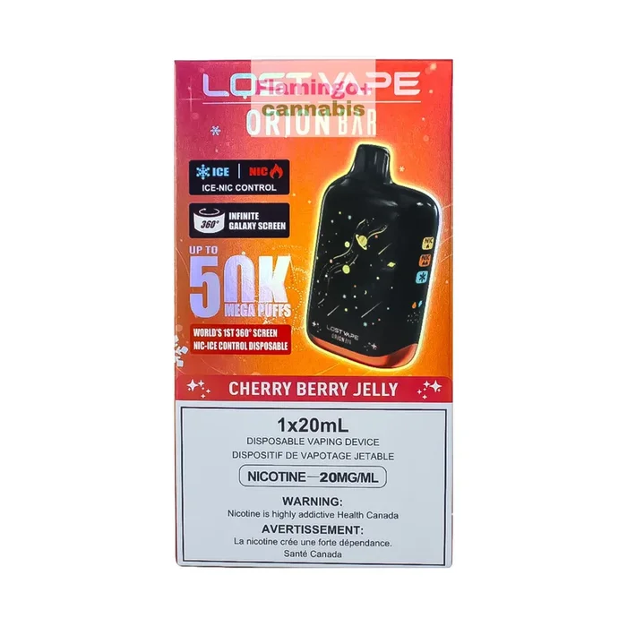Lost Vape Orion 50k Puff 20mg Rechargeable Disposable FULL TAX Cherry Berry Jelly
