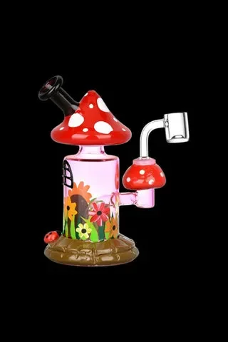 Magic Shroom Garden Glow In The Dark Glass Dab Rig