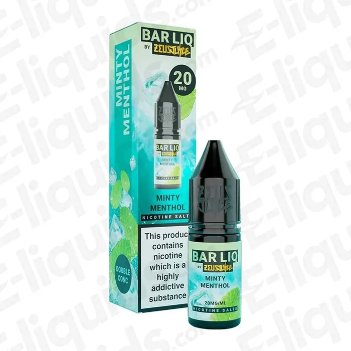 Minty Menthol Bar Liq Nic Salt Vape Juice by Zeus Juice