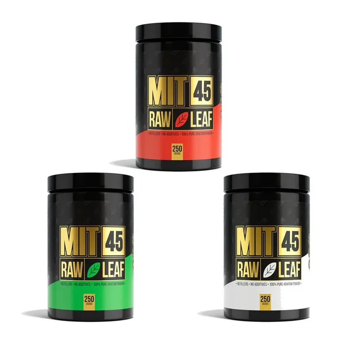 MIT45 Raw Leaf Kratom Powder (2500mg 250g Jar)