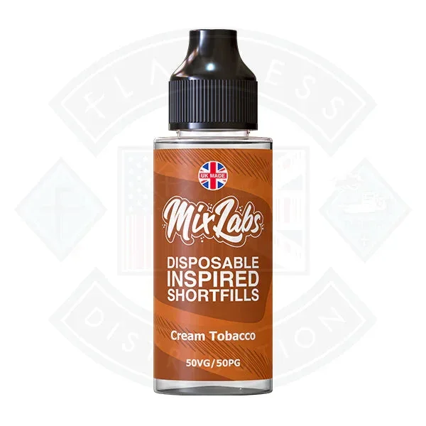 Mix Labs 50/50 – Cream Tobacco 0mg 100ml Shortfill