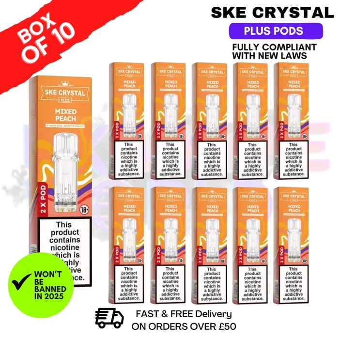 Mixed Peach SKE Crystal Plus Prefilled Pod Box Of 10