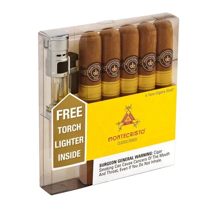Montecristo Classic Toro 5-Pack Plus Lighter