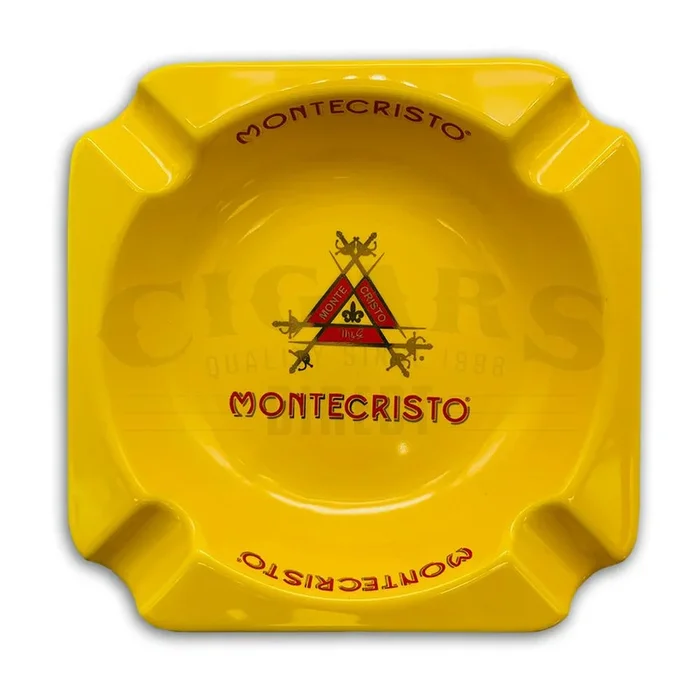 Montecristo Traditional Yellow Square 4-Cigar Ashtray