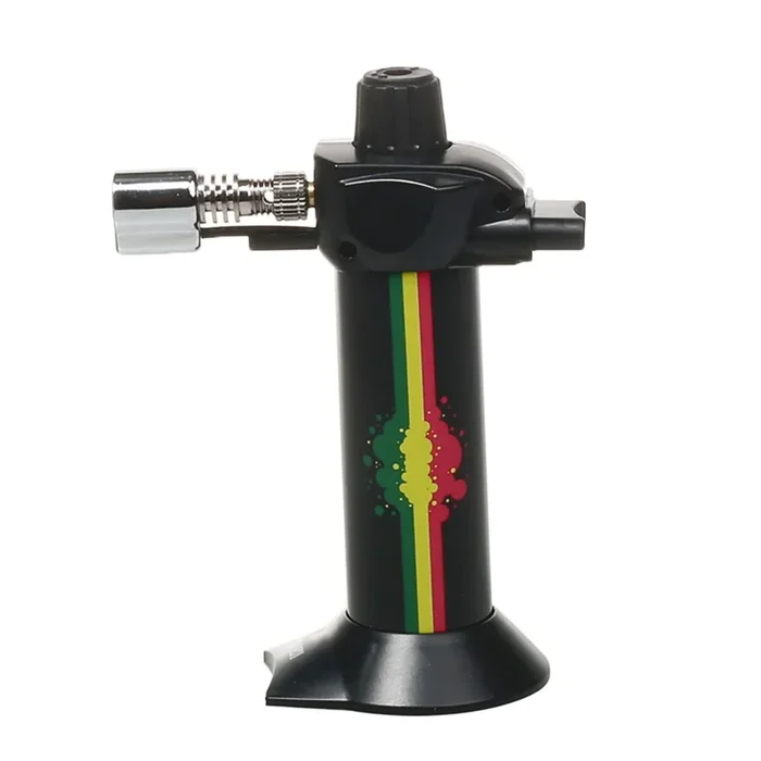 Newport Mini Series 5.5″ Portable Butane Torch – Rasta Design – (1 Piece)