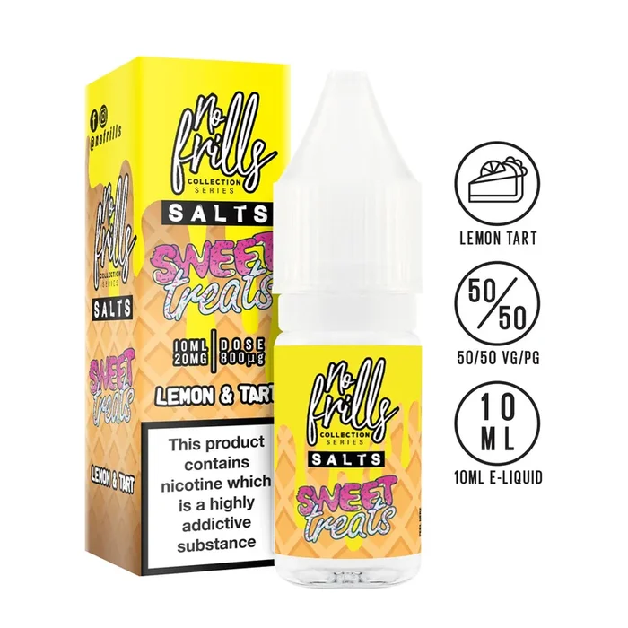 No Frills Salts – Sweet Treats: Lemon & Tart Nicotine Salt 10ml