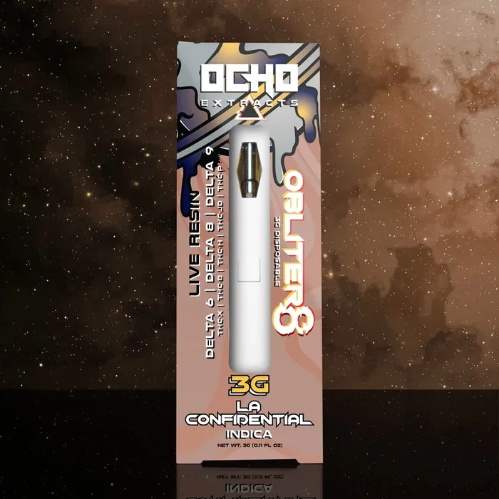 Obliter8 3 Gram Disposable – LA Confidential – Indica – Live Resin