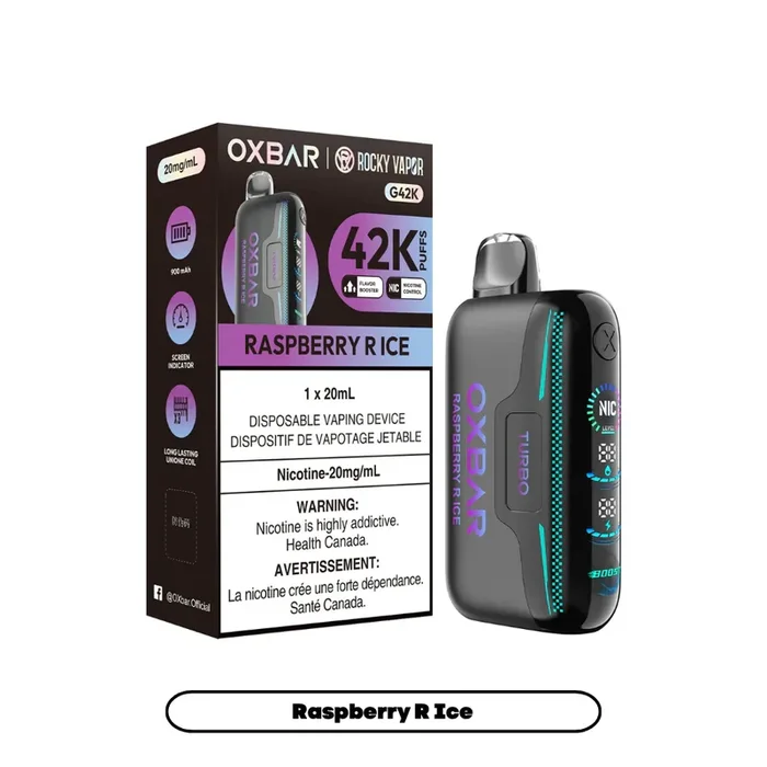 OXBAR Rocky Vapor G42K Disposable Vape – Raspberry R Ice