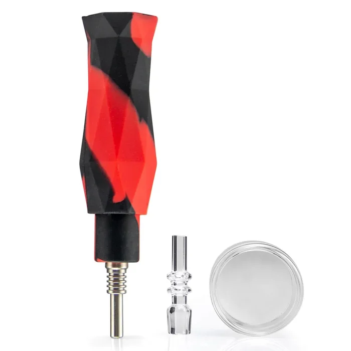 PILOT DIARY Portable Silicone Nectar Collector Kit with Titanium & Quartz Nails