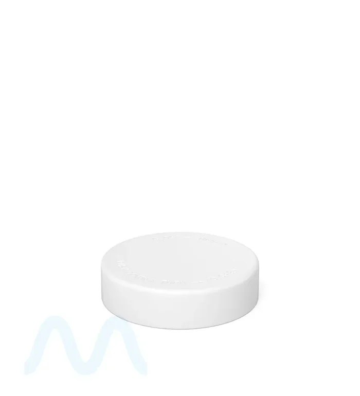 POLLEN GEAR | Flush V2 Child Resistant Smooth Push Down & Turn Plastic Universal Caps w/ PE Foam Liner | 48mm – Matte White – 120 Count