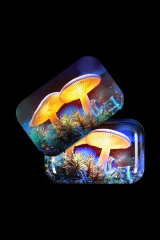 Pulsar Metal Rolling Tray with Lid – Mystical Mushrooms