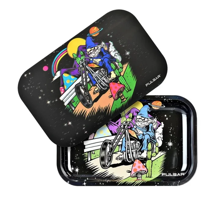 Pulsar Trippy Trip Metal Rolling Tray w/ Lid – Medium