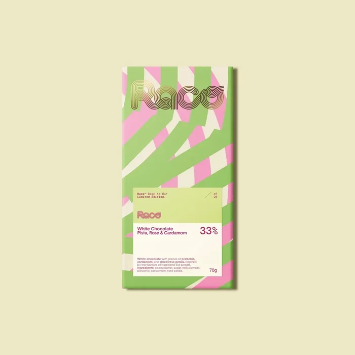 Raco 33% White Chocolate Pista & Cardamom 70g