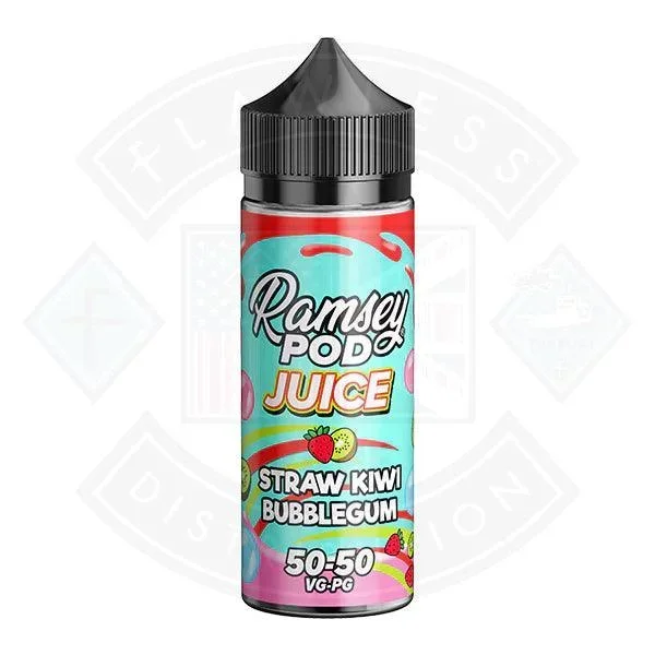 Ramsey Pod Juice Straw Kiwi Bubblegum 0mg 100ml Shortfill