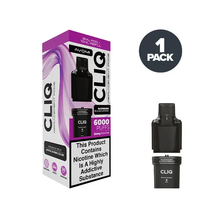 Raspberry Blackcurrant Avomi Cliq 6000 Prefilled Pods