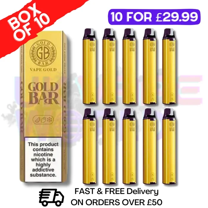 Raspberry Watermelon – Gold Bar 600Puff Box of 10