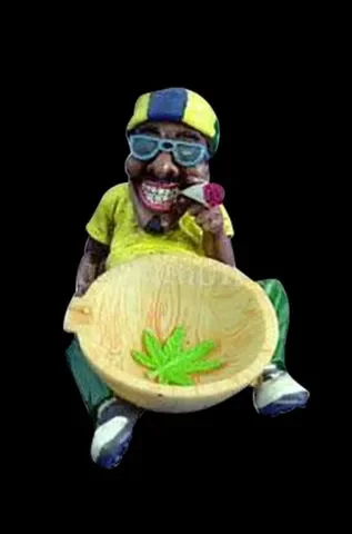 Rasta Man with Bowl Polyresin Ashtray