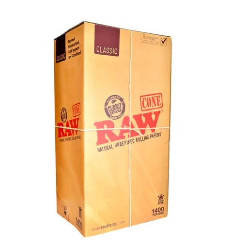RAW Classic Pre-Rolled Cones – King Size – BULK Box of 1400