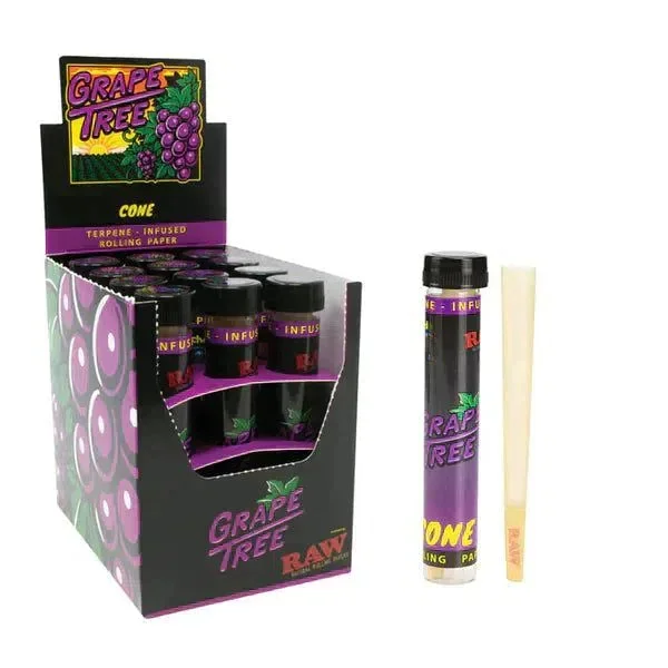 RAW x Orchard Beach | Grape Tree Terpene Infused Pre-Rolled Cone | King Size 12pk