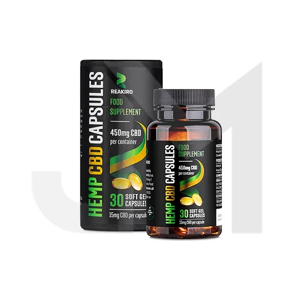 Reakiro 450mg Full Spectrum CBD Soft Gel Capsules – 30 Caps (BUY 1 GET 1 FREE)