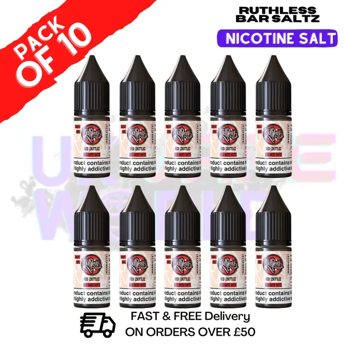 Red Ski Ruthless Nic Salt Eliquid Pack of 10