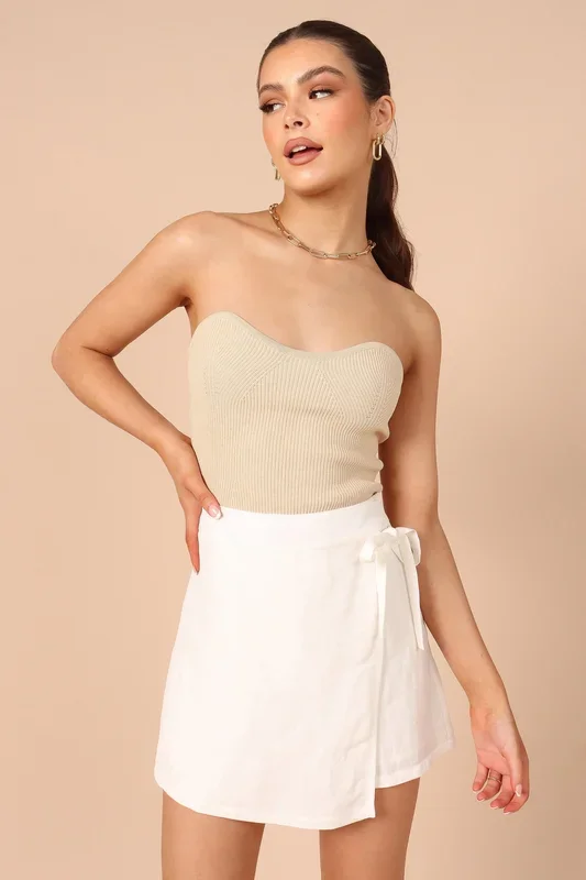 Roxy Faux Wrap Skort – Ivory