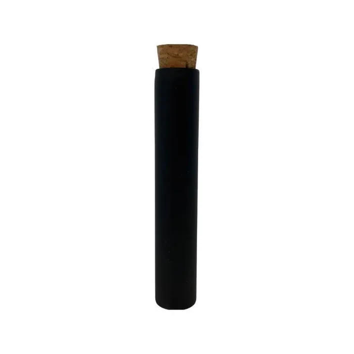 SAMPLE of 120mm Matte Black Opaque Glass Blunt Tube w/ Wood Cork – (1 Count SAMPLE)