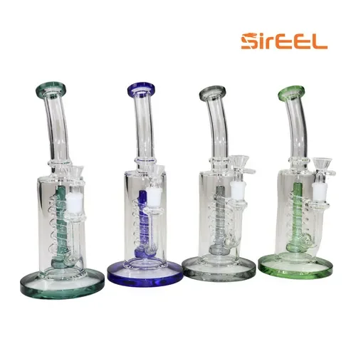 SirEEL – 10″ Spiral Shower Perc Bong with Flower Bowl, Assorted Colors May Vary
