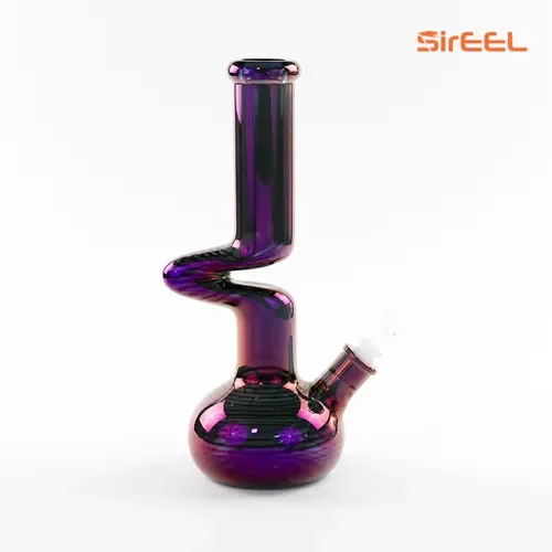 SirEEL – 14″ Electroplated Zong Shaped Bong with Flower Bowl, Assorted Colors