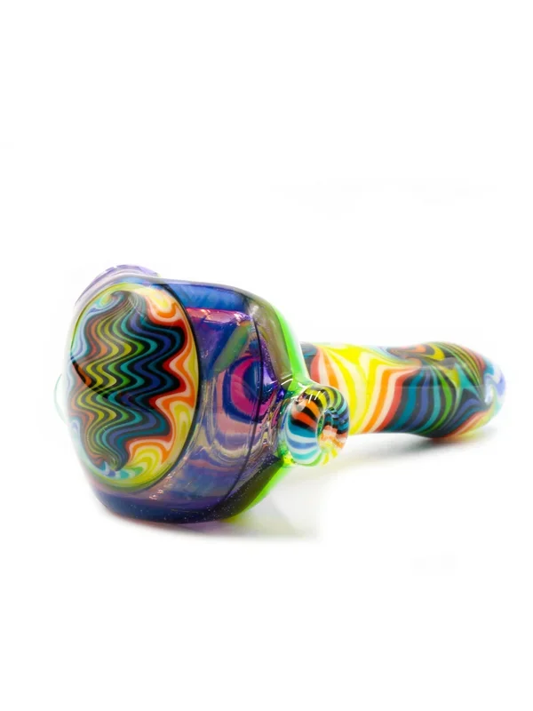 Slack Glass – Rainbow Wigwag Hand Pipe (4 “)