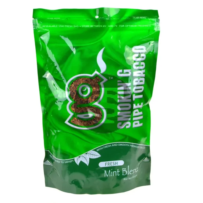 Smokin’ G Pipe Tobacco Fresh Mint Blend 8 oz. Bag