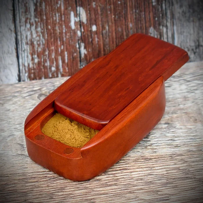 Snuff Box Wooden Sliding Lid Redwood