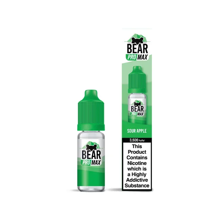 Sour Apple 10ml Nic Salt E-Liquid by Bear Pro Max 3500