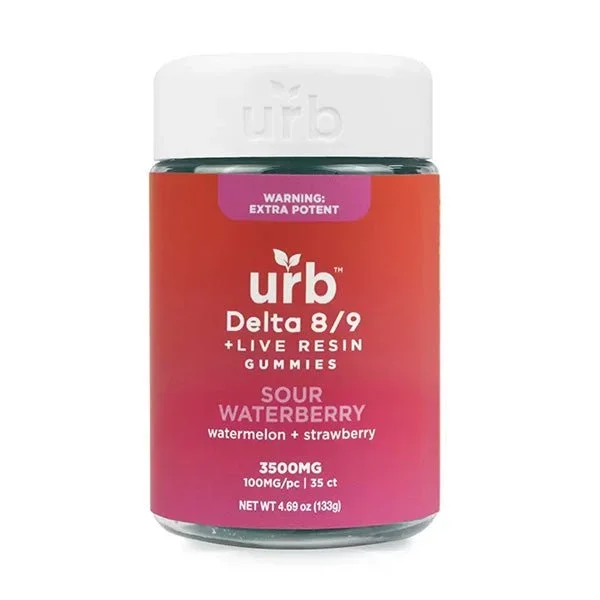 Sour Waterberry – Urb D8/D9 THC Gummies 3500MG